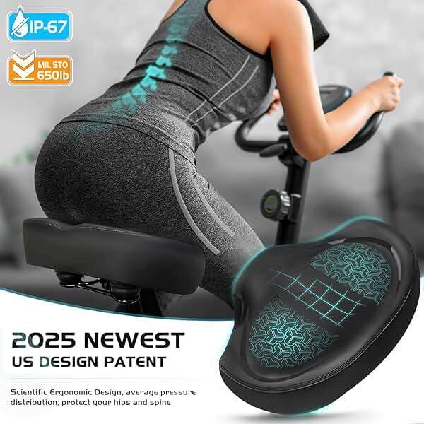 Noseless Bike Seat Cushion for Men & Women - Extra Padding & Comfort Wide Bicycle Seat, Oversized Comfortable Saddle for Peloton Bikes, Exercise Bikes, Electric Bikes, Cruiser Bikes - Image 8