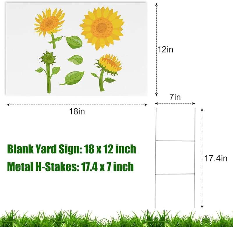 Newflager 10 Pack 18 x 12 Inches White Corrugated Plastic Yard Sign with Metal Stakes for Birthday, Real Estate Garage Sale Signs, Rent, Guidepost Decorations - Image 3