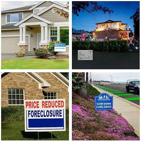 Newflager 10 Pack 18 x 12 Inches White Corrugated Plastic Yard Sign with Metal Stakes for Birthday, Real Estate Garage Sale Signs, Rent, Guidepost Decorations - Image 7