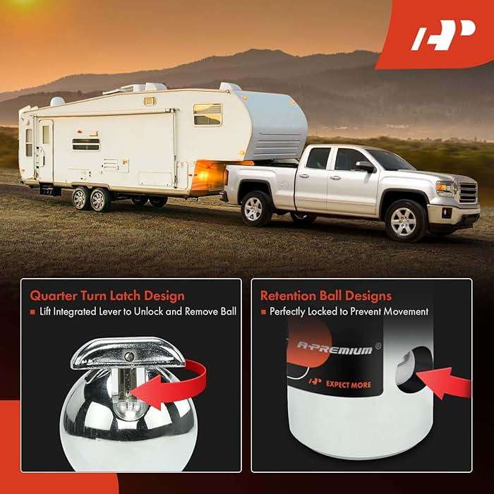 A-Premium 2-5/16 Inch Gooseneck Trailer Hitch Ball Kit 30,000 lbs GTW Compatible with Ford F-250/F-350/F-450 Super Duty & Chevrolet Silverado 2500/3500 HD & GMC Sierra 2500/3500 HD & Nissan Titan XD - Image 3