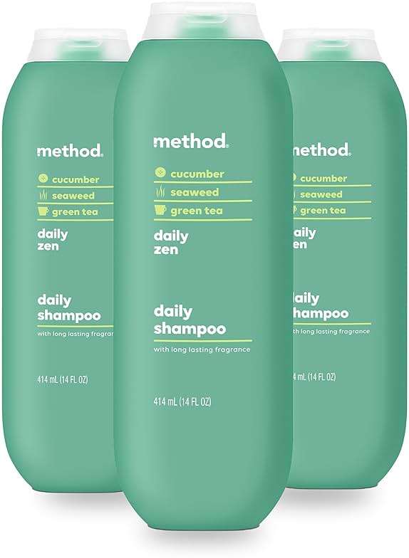 Method Daily Zen Shampoo - Daily Clean for All Hair Types, Softens and Nourishes Hair, Color Safe - Sulfate Free - 14 oz, Pack of 3 - Image 1