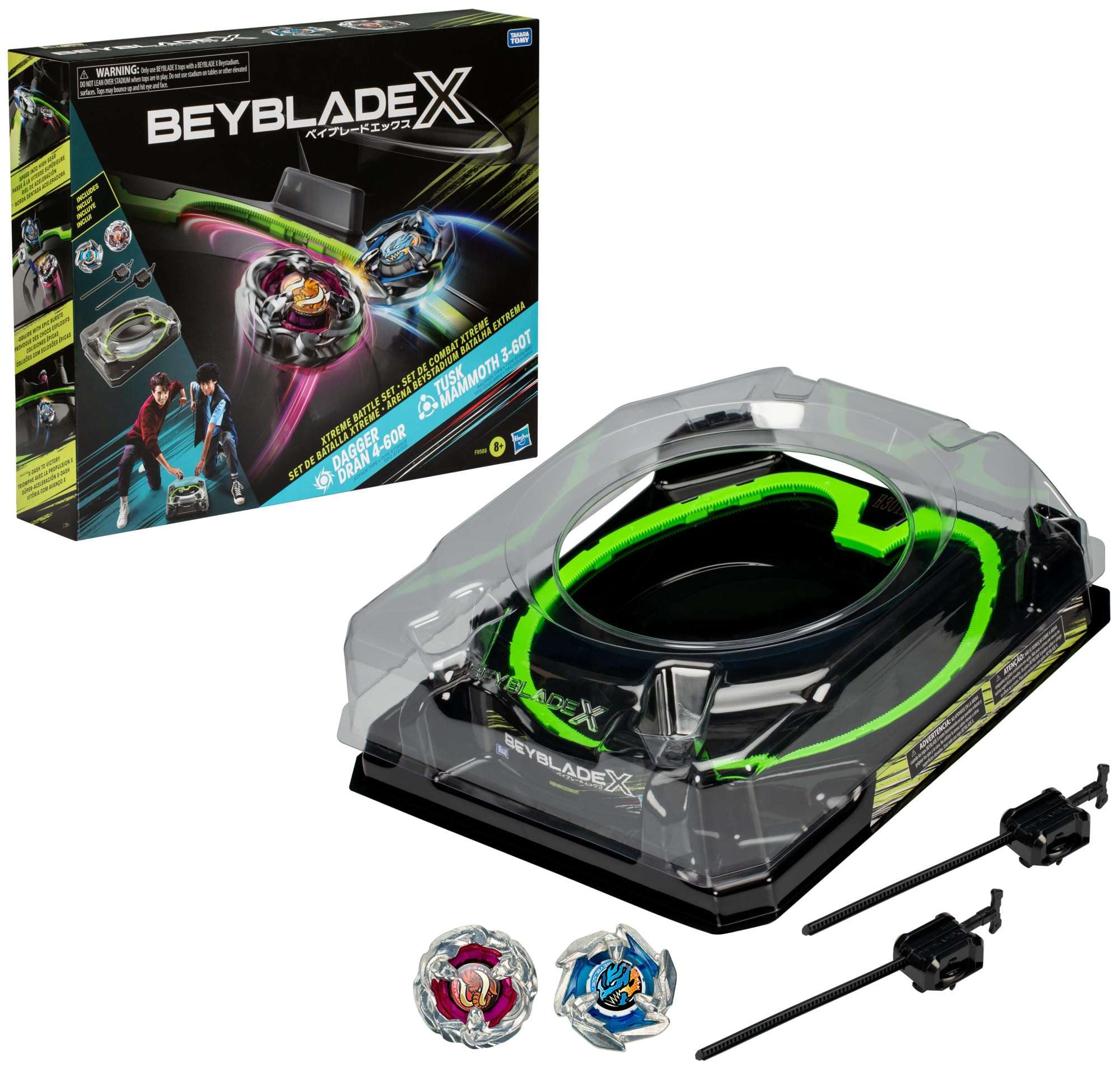 Beyblade X Xtreme Battle Set with Beystadium Arena Featuring X-Celerator Rail, 2 Right-Spinning Top Toys, 2 Launchers, Toys for Boys and Girls, 8+ - Image 1