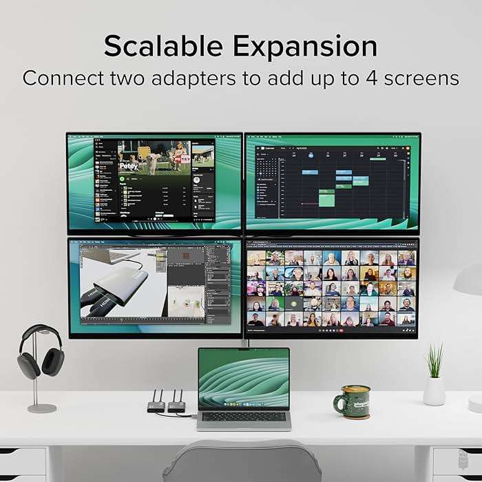 Plugable USB C to HDMI Adapter, Dual Monitor 4K 60Hz for Apple Mac M1/M2/M3/M4/M5/Neo, DisplayLink Multiple Displays for Thunderbolt MacBook or iMac, Driver Required (USBC-6950M) - Image 6