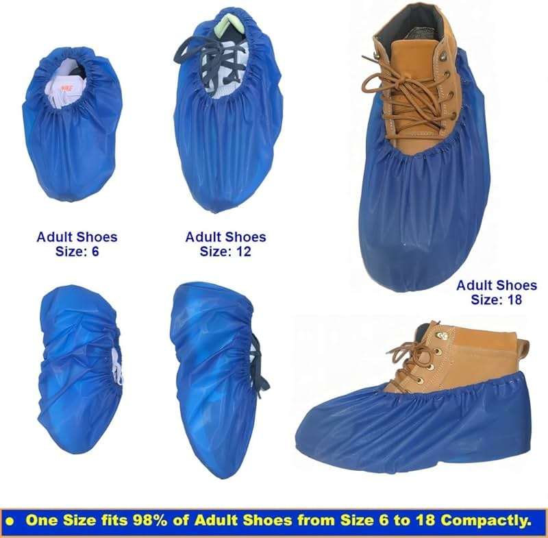 Shoe Covers, Disposable Shoe Covers, Plastic Shoe Covers, Durable Waterproof Non-Slip Shoe Covers, New Designed Shoe and Boots Covers for Indoor and Outdoor, Construction Site, Hikers, - Image 4