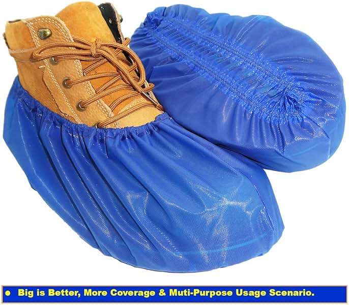Shoe Covers, Disposable Shoe Covers, Plastic Shoe Covers, Durable Waterproof Non-Slip Shoe Covers, New Designed Shoe and Boots Covers for Indoor and Outdoor, Construction Site, Hikers, - Image 5