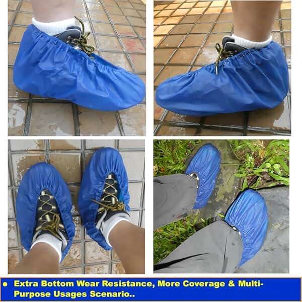 Shoe Covers, Disposable Shoe Covers, Plastic Shoe Covers, Durable Waterproof Non-Slip Shoe Covers, New Designed Shoe and Boots Covers for Indoor and Outdoor, Construction Site, Hikers, - Image 7
