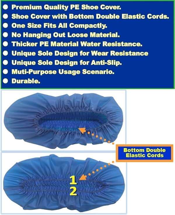 Shoe Covers, Disposable Shoe Covers, Plastic Shoe Covers, Durable Waterproof Non-Slip Shoe Covers, New Designed Shoe and Boots Covers for Indoor and Outdoor, Construction Site, Hikers, - Image 8