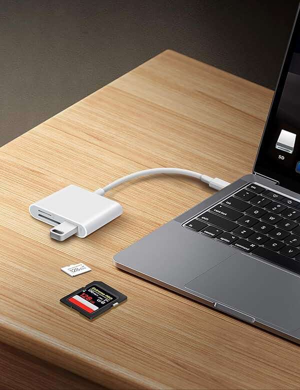MujuDoler USB C SD Card Reader for iPhone 15 16 iPad Mac 3 in 1 USB-C Memory Trail Camera Card Adapter with Dual Slots & USB Port for Mac MacBook Pro/Air/Mini Android Laptop More USBC Typec Devices - Image 6