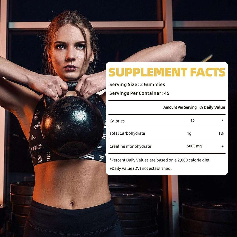 novomins Creatine Monohydrate Gummies for Men & Women, Chewables Creatine Monohydrate for Muscle Strength, Muscle Builder, Energy Boost, Pre-Workout Supplement(90 Count)-Pineapple Flavor. - Image 2