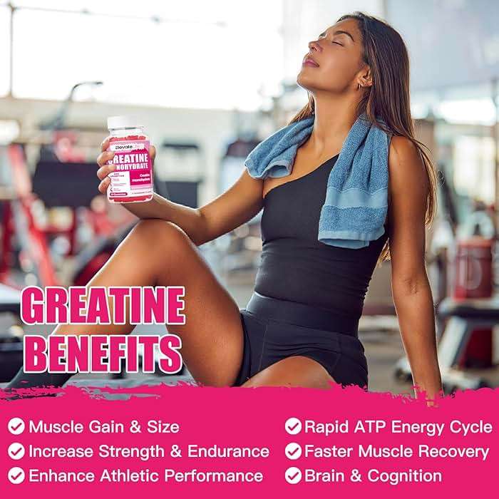 NSFCertified Creatine Monohydrate Gummies 5000mg for Men & Women, Chewables Creatine Monohydrate for Muscle Strength, Muscle Builder, Energy Boost, Pre-Workout Supplement(90 Count)-Strawberries - Image 4