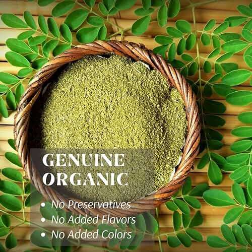 Organic Moringa Powder - Raw Sun Dried Oleifera Leaf Powder - for Healthy Herbal Tea, Smoothies, Sauces, and Dips - 4 OZ, Green - Image 2