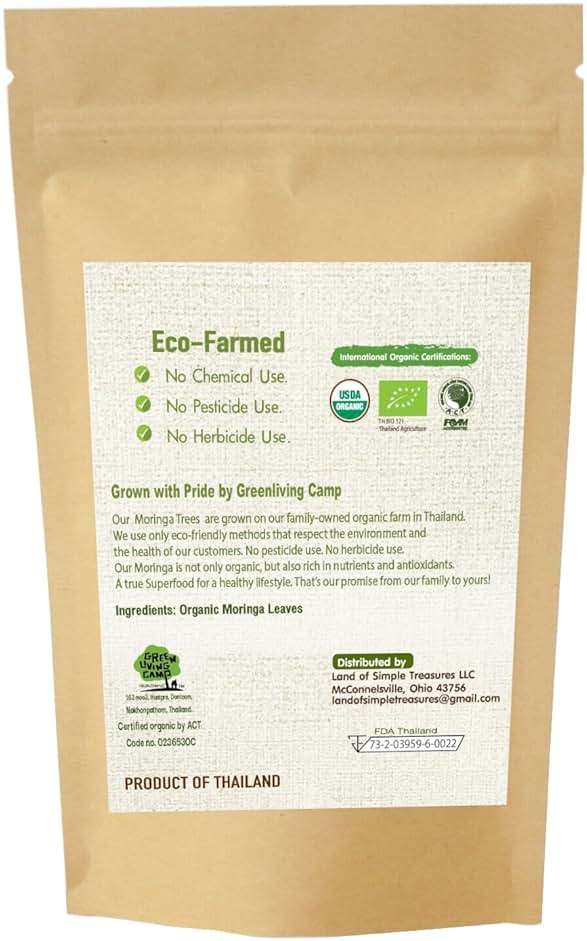 Organic Moringa Powder - Raw Sun Dried Oleifera Leaf Powder - for Healthy Herbal Tea, Smoothies, Sauces, and Dips - 4 OZ, Green - Image 7