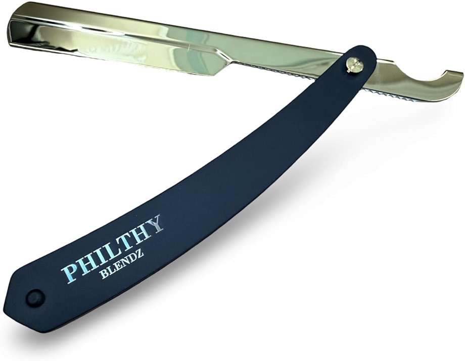 Philthy Blendz Metal Gold & Black Turkish Razor - Unique Safety Razor Includes Pouch - Professional Straight Razors for Men - Barber Razors for Men Stainless Steel Premium Razor - Image 2