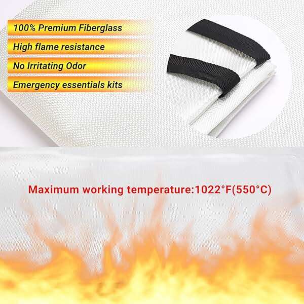 VitaPolaris Heavy-Duty Emergency Fire Blanket, 2 Pack – Fireproof Fiberglass Blanket for Kitchen, Home, Car, Grill, Fireplace, Camping, Heat Shield, Grease Fires, Emergency Fire Suppression - Image 4