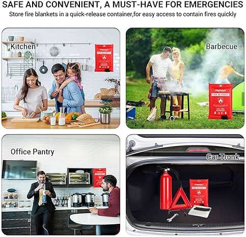 VitaPolaris Heavy-Duty Emergency Fire Blanket, 2 Pack – Fireproof Fiberglass Blanket for Kitchen, Home, Car, Grill, Fireplace, Camping, Heat Shield, Grease Fires, Emergency Fire Suppression - Image 6