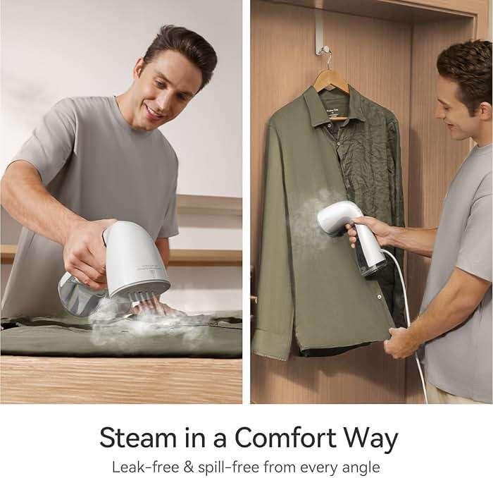 HiLIFE Upgraded Steamer for Clothes, Handheld & Portable, 1100W Powerful Steam, 300ml Big Capacity & No Leak Design, 30S Fast Heat-up, Quick Wrinkle Remover, Compact Size for Travel, ONLY 120V - Image 6
