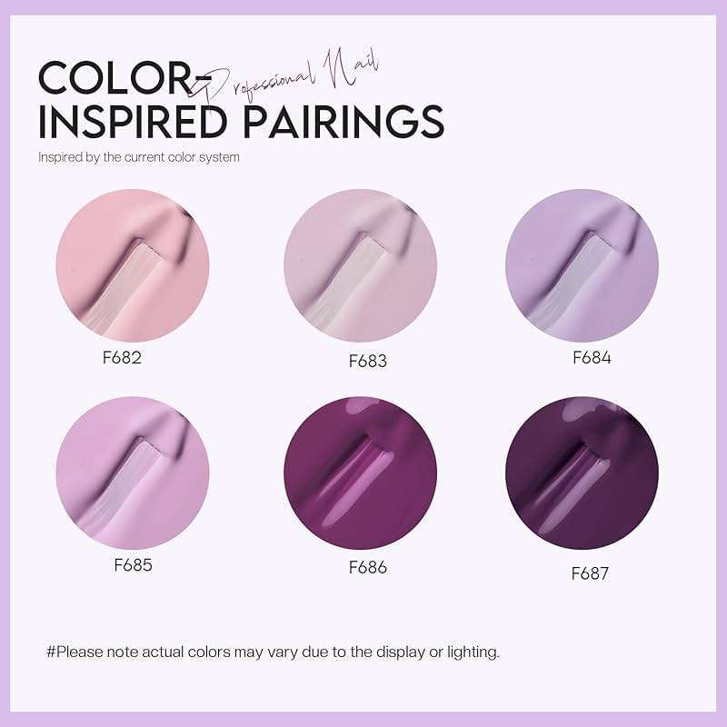 Morovan Nail Polish Set Fingernail: Lilac Light Purple Quick Dry Nail Polish Kit 0.25oz Lavender Regular Pack Glossy Halloween Finger Nail Gifts for Women Girls - Image 7