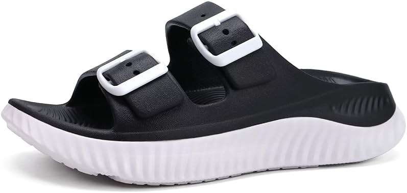 KuaiLu Womens Recovery Sandals With Comfortable Plantar Fasciitis Arch Support, Orthotic Adjustable Thick Cushion Sport Slides Reduces Stress on Feet, Joints & Back Post-Exercise - Image 1