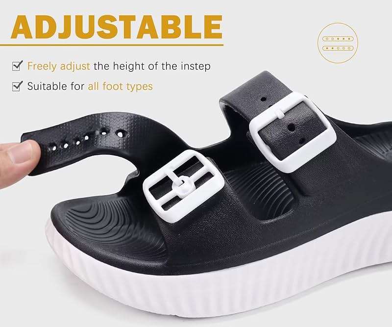 KuaiLu Womens Recovery Sandals With Comfortable Plantar Fasciitis Arch Support, Orthotic Adjustable Thick Cushion Sport Slides Reduces Stress on Feet, Joints & Back Post-Exercise - Image 5