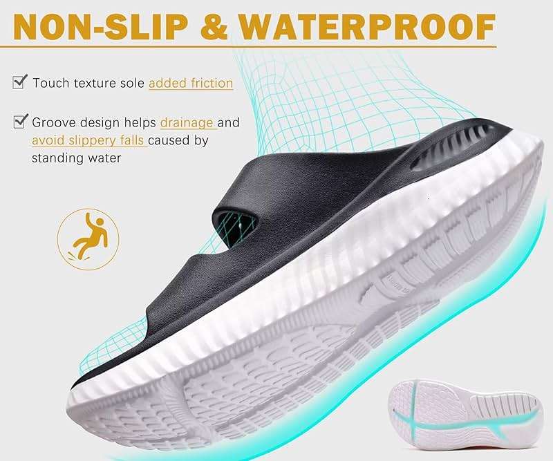 KuaiLu Womens Recovery Sandals With Comfortable Plantar Fasciitis Arch Support, Orthotic Adjustable Thick Cushion Sport Slides Reduces Stress on Feet, Joints & Back Post-Exercise - Image 9