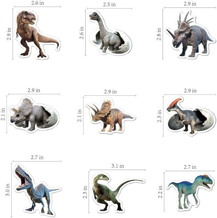 100pcs Jurassic Dinosaur Stickers for Kids Waterproof Vinyl Dino Stickers for Boys Girls Teens Waterbottle Scrapbook Laptop Skateboard Computer - Image 3