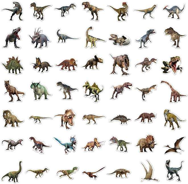 100pcs Jurassic Dinosaur Stickers for Kids Waterproof Vinyl Dino Stickers for Boys Girls Teens Waterbottle Scrapbook Laptop Skateboard Computer - Image 4