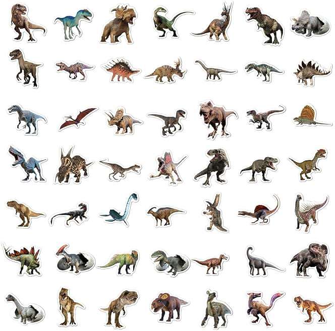 100pcs Jurassic Dinosaur Stickers for Kids Waterproof Vinyl Dino Stickers for Boys Girls Teens Waterbottle Scrapbook Laptop Skateboard Computer - Image 5
