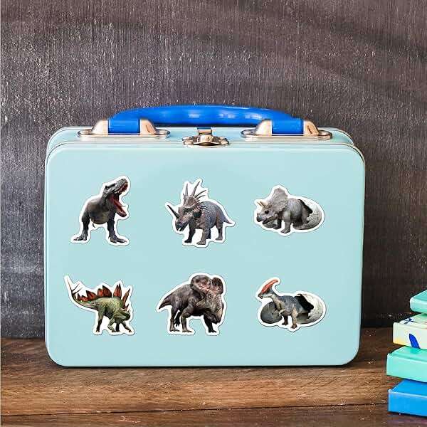 100pcs Jurassic Dinosaur Stickers for Kids Waterproof Vinyl Dino Stickers for Boys Girls Teens Waterbottle Scrapbook Laptop Skateboard Computer - Image 7