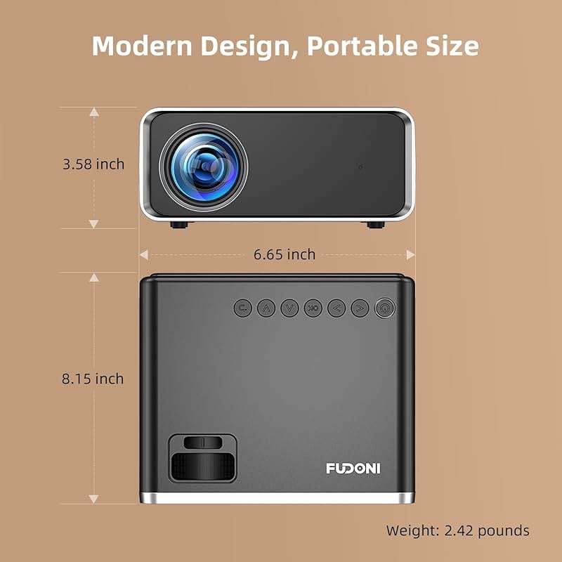 FUDONI Projector with WiFi and Bluetooth 4K Supported, Upgraded 18000L Outdoor Movie Projectors Native 1080P FHD, Video Projector for Home Theater, Compatible w/HDMI/USB/iOS/Android/Windows/TV Stick - Image 9