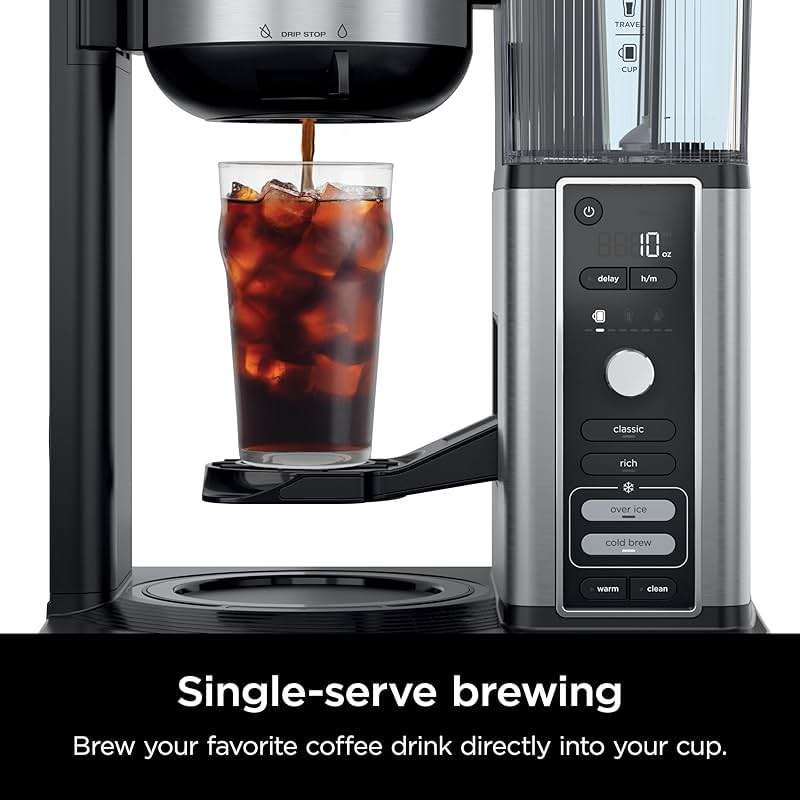 Ninja Hot & Iced XL Coffee Maker with Rapid Cold Brew, 4 Brew Styles, 8 Sizes Small Cup to Travel Mug, Single-Serve Coffee Brewer, 12-Cup Carafe, Permanent Filter, Removable Reservoir, Black, CM371 - Image 7