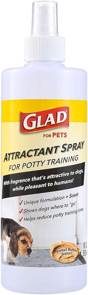 Glad for Pets Attractant Spray for Potty Training Dogs and Puppies, Peanut Butter Scent, Pheromone Attractant Encourages Marking in Designated Areas, Indoor and Outdoor Use, 16 Fl Oz - Image 1