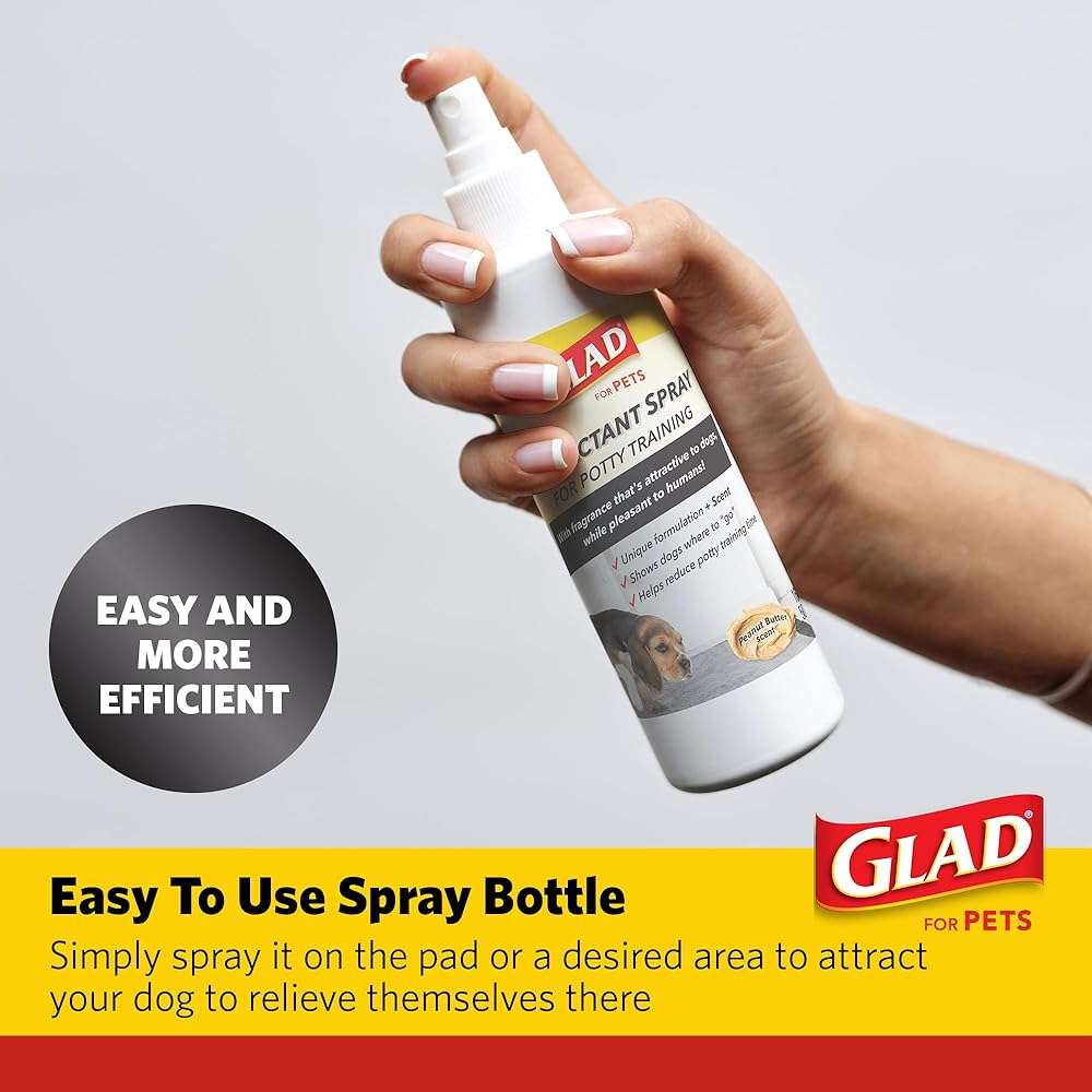 Glad for Pets Attractant Spray for Potty Training Dogs and Puppies, Peanut Butter Scent, Pheromone Attractant Encourages Marking in Designated Areas, Indoor and Outdoor Use, 16 Fl Oz - Image 5