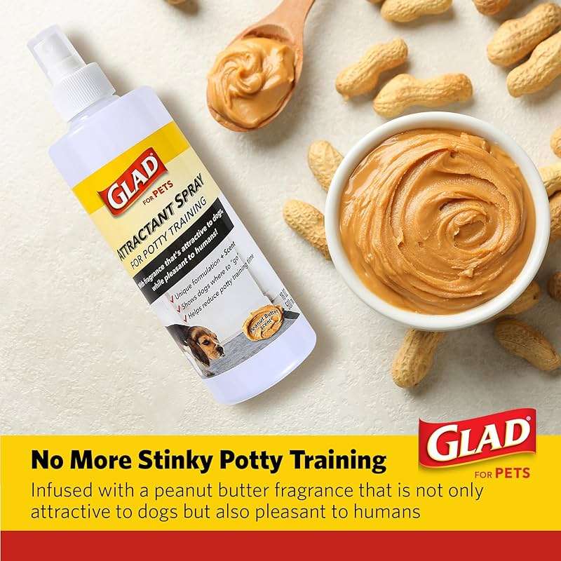 Glad for Pets Attractant Spray for Potty Training Dogs and Puppies, Peanut Butter Scent, Pheromone Attractant Encourages Marking in Designated Areas, Indoor and Outdoor Use, 16 Fl Oz - Image 6
