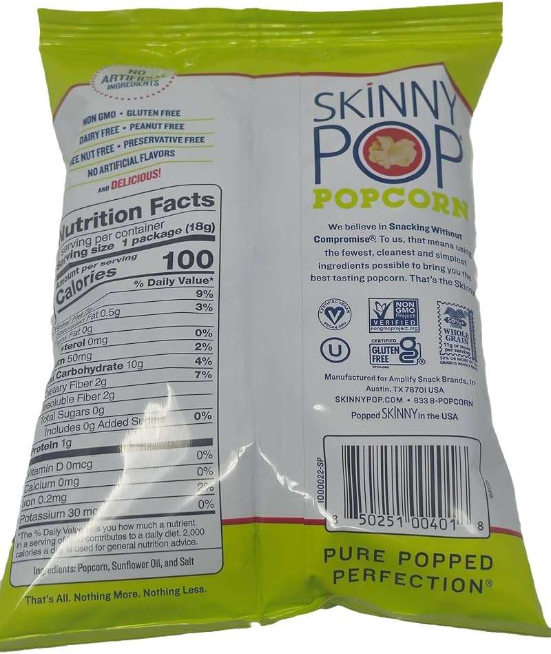 Skinny Pop Original Snack Pack, 0.65 oz, Pack of 7 - Image 6