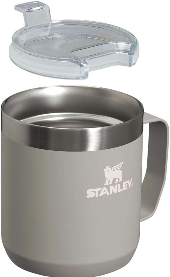 STANLEY Stay-Hot Camp Mug 12 oz | Press Fit Drink Through Lid | Cup for Coffee, Tea and Drinks | Insulated Stainless Steel Coffee Mug | BPA-Free | Ash 2.0 - Image 2