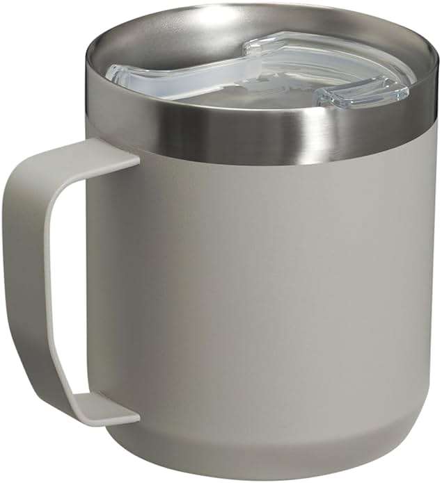 STANLEY Stay-Hot Camp Mug 12 oz | Press Fit Drink Through Lid | Cup for Coffee, Tea and Drinks | Insulated Stainless Steel Coffee Mug | BPA-Free | Ash 2.0 - Image 3