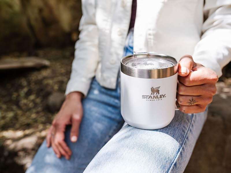 STANLEY Stay-Hot Camp Mug 12 oz | Press Fit Drink Through Lid | Cup for Coffee, Tea and Drinks | Insulated Stainless Steel Coffee Mug | BPA-Free | Ash 2.0 - Image 4