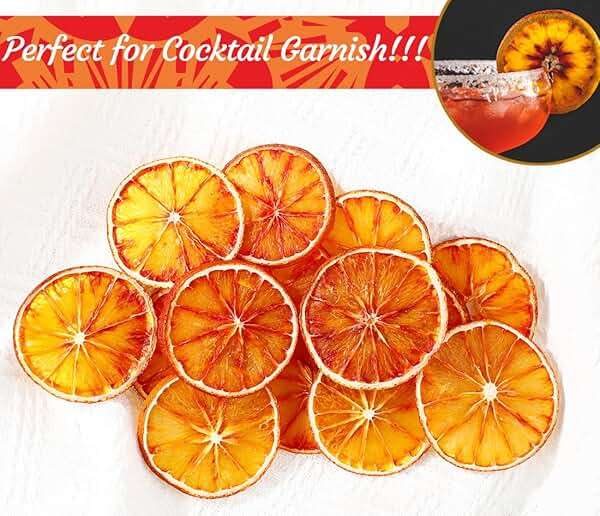 Selected Dried Blood Orange Slices 5 Oz/142g, Culinary & Garnish Grade, Dehydrated Blood Orange for Cocktail, Decoration, 100% Natural, No Sugar Added. - Image 4