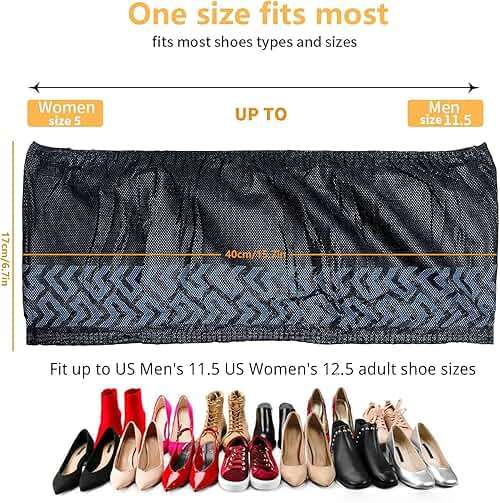 ioiopeak Shoe Covers Disposable 50 Pack (25 Pairs) - Durable, Non-Slip, Water Resistant, and Recyclable Boot Covers for Indoor and Outdoor Use - One Size Fits Most (Non-woven-Black) - Image 2