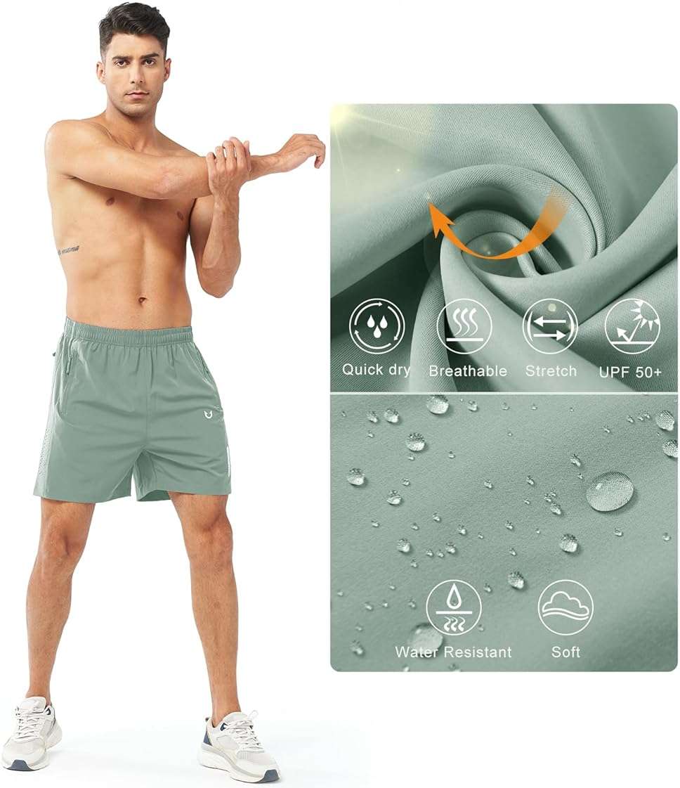 NORTHYARD Men's Athletic Running Shorts Gym Workout 7"/9"/5" Quick Dry Lightweight Sports Basketball Tennis 3 Zipper Pockets - Image 4