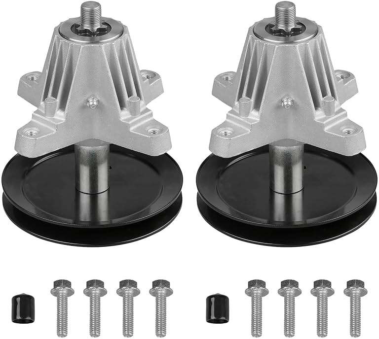 Fourtry Spindle Fit for Troy Bilt Pony Mower - 918-06991 Spindle Assembly Fit for MTD Huskee Craftsman T1000 T1200 Mower and Troy Bilt TB42 TB2246 Bronco 42" Tractor, Replace 618-06991, 2 Pack - Image 1