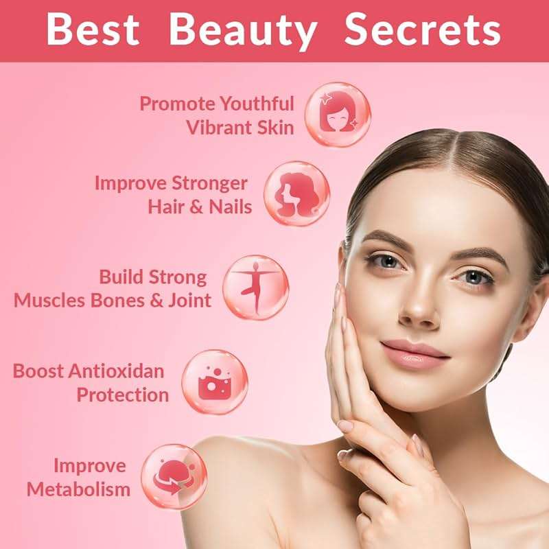 Sugar Free Collagen Gummies for Women, Collagen Protein Type I,II,III,V,X with Biotin Vitamin C D B12, Hydrolyzed Collagen Peptides Gummies for Immune Digestion Skin Hair Nails Energy Bone - Image 4