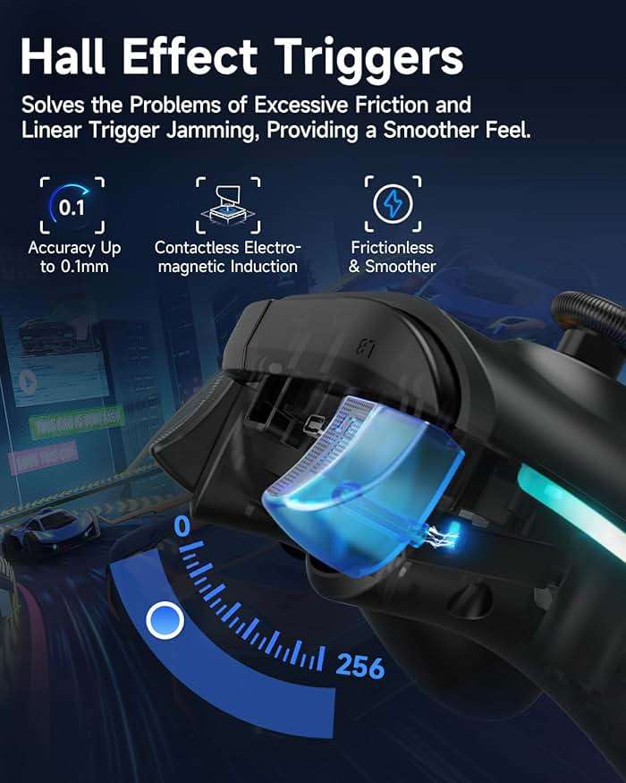 EasySMX X15 Wireless PC Controller with Hall Effect Joysticks & Triggers, RGB Lighting, 2 Back Buttons, 1000mAh Battery, Bluetooth Game Controller for Windows PC, Steam, Switch & Android - Image 5