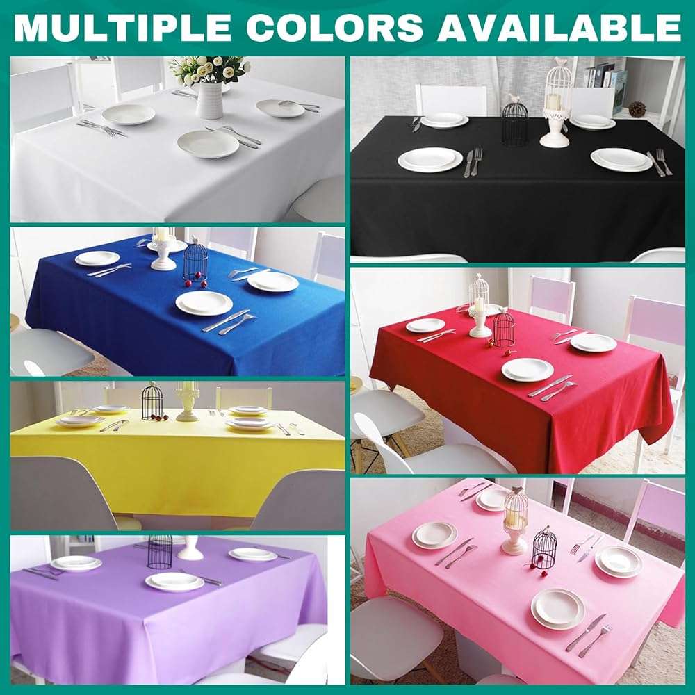 RowinsyDD 40 Pack Black Plastic Table Cloths Disposable, 54 x 108 Inches Plastic Table Cover for Rectangle Tables, Disposable Tablecloth for Dinning, Parties, BBQ, Wedding, Outdoor - Image 4
