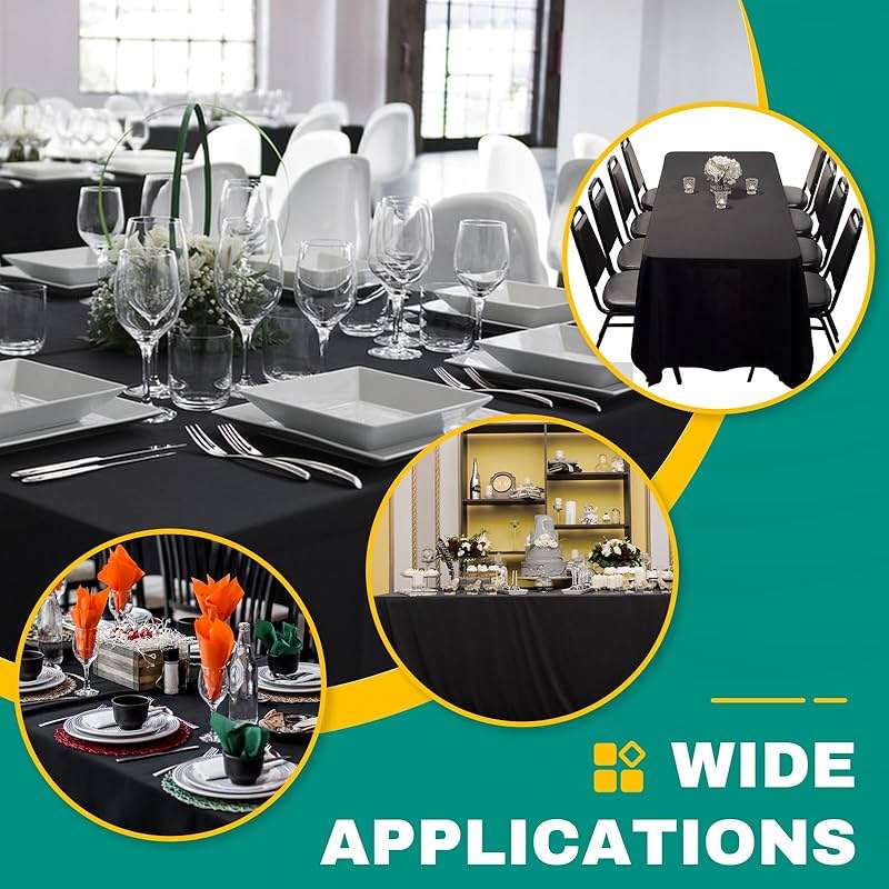 RowinsyDD 40 Pack Black Plastic Table Cloths Disposable, 54 x 108 Inches Plastic Table Cover for Rectangle Tables, Disposable Tablecloth for Dinning, Parties, BBQ, Wedding, Outdoor - Image 5