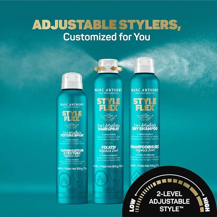 Marc Anthony Flexible to Extra Strong Hold Hair Spray, Style Flex 2-in-1 Adjustable Hairspray for Women & Men - Finishing & Styling Spray for Controlled & Well-Groomed Look - Flake-Free, 9.5 oz - Image 6