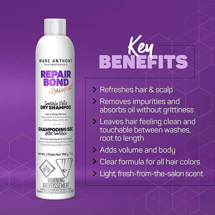 Marc Anthony Bonding Dry Shampoo - Invisible Detox for Damaged Hair, Repair Bond + Rescuplex for Moisturizing, Strengthening Hair Bonds & Fuller Look, 7 oz - Image 3