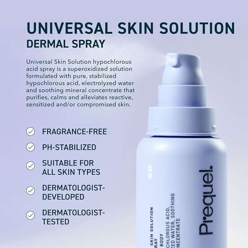 Prequel Skin Universal Skin Solution Hypochlorous Acid Spray for Face and Body. Fine Mist HOCL Facial Cleanser and Dermal Spray with Minerals & Electrolyzed Water - pH-Stabilized Care. 4oz - Image 3