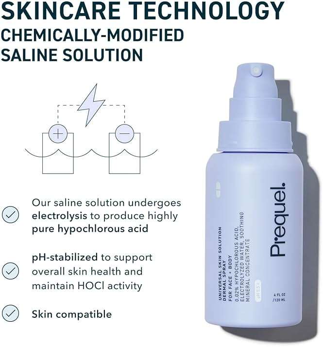 Prequel Skin Universal Skin Solution Hypochlorous Acid Spray for Face and Body. Fine Mist HOCL Facial Cleanser and Dermal Spray with Minerals & Electrolyzed Water - pH-Stabilized Care. 4oz - Image 5