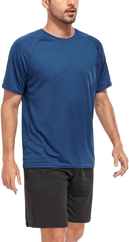 Kinglaman 1/5 Pack Mesh Workout Shirts for Men Dry Fit Gym Quick Dry Athletic Short Sleeve Sports T-Shirt Moisture Wicking - Image 2